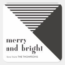 Geometric Modern Black and White Christmas