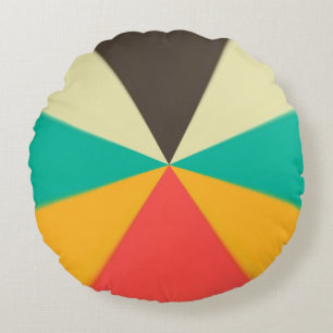 Geometric Modern Colorful Retro Colors Round Cushion
