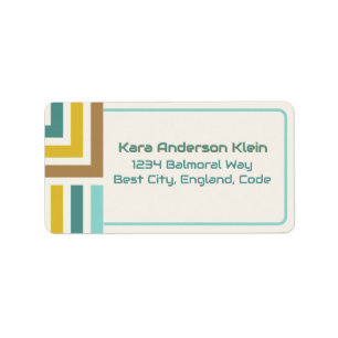 Geometric Modern Colour block Wedding Blue Label