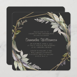 Geometric Modern Foliage Confirmation Invitation