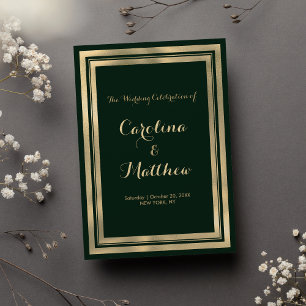 Geometric modern forest green gold Program Programme