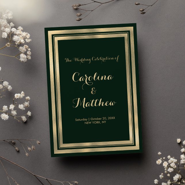 Geometric modern forest green gold Program Programme (Geometric modern forest green gold Program )