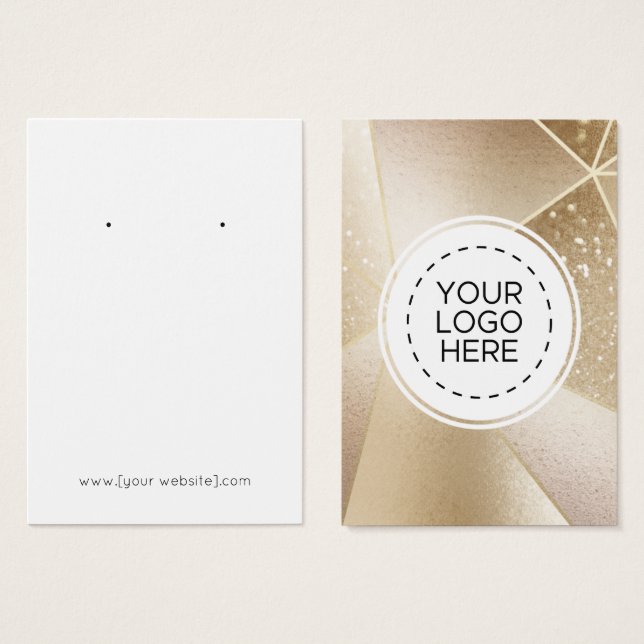 Geometric Modern Gold Earring Display Card (Front & Back)