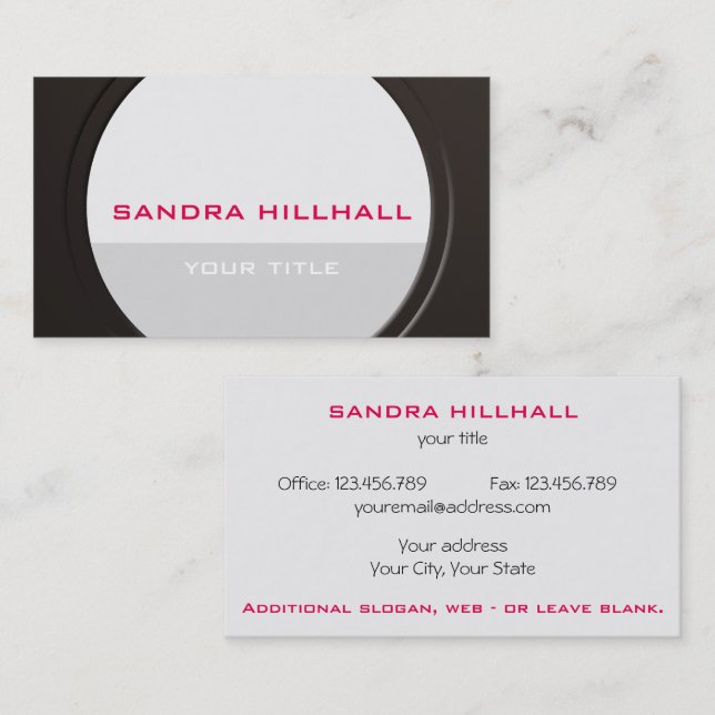 Geometric Modern Metallic any Text and Colour Business Card (Front/Back)