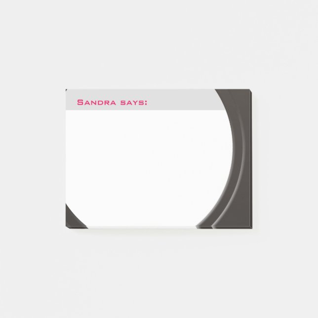 Geometric Modern Metallic any Text and Colour Post-it Notes (Front)