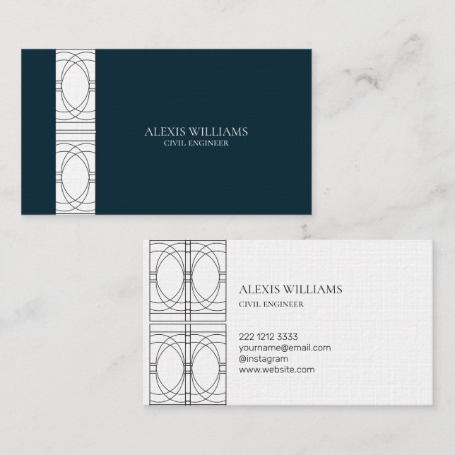 Geometric Modern Minimalist Elegant Professional Business Card (Front/Back)