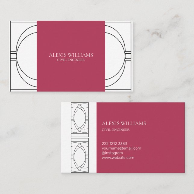 Geometric Modern Minimalist Elegant Professional Business Card (Front/Back)
