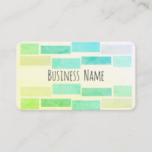 geometric modern minimalist turquoise and green business card