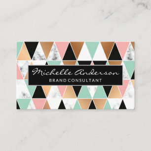 Geometric Modern Pattern Marble Colour Ways Business Card