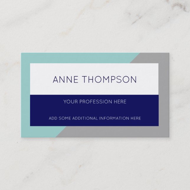 Geometric & modern professional blue business card (Front)