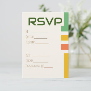 Geometric Modern Wedding RSVP & Food Choices Enclosure Card