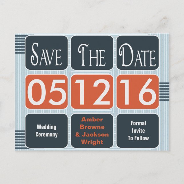 Geometric Modern Wedding Save The Date Announcement Postcard (Front)