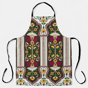 Geometric Moghul Paisley pattern on white backgrou Apron