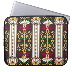 Geometric Moghul Paisley pattern on white backgrou Laptop Sleeve