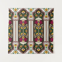 Geometric Moghul Paisley pattern on white backgrou