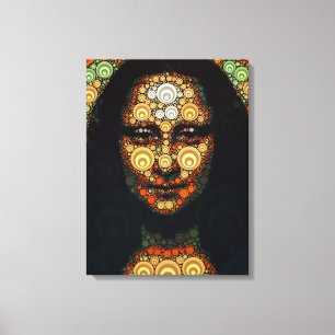 Geometric Mona Lisa Inspired Portrait Abstract Wal Canvas Print