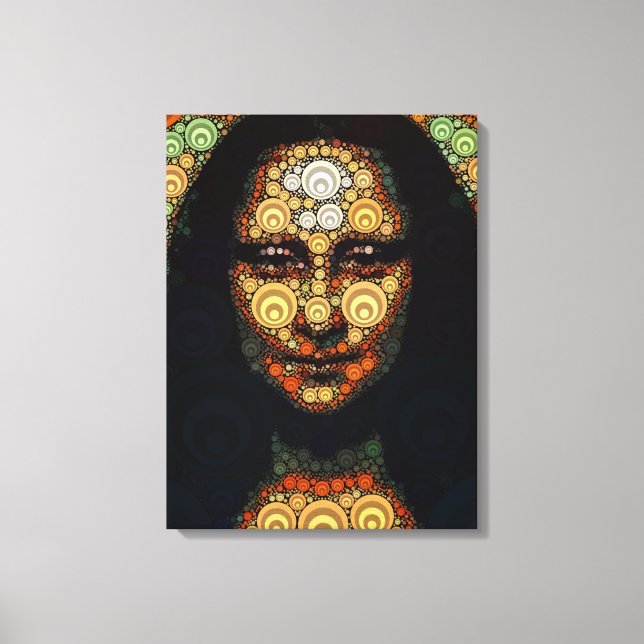 Geometric Mona Lisa Inspired Portrait Abstract Wal Canvas Print (Front)