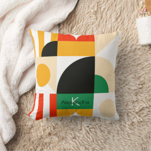 Geometric Monogram Bold Retro Chic Stylish Cool Cushion