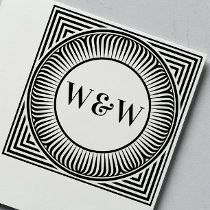 Geometric Monogram Self-Inking Stamp