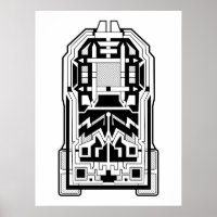 Geometric Monolith Abstract Black and White