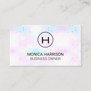 Geometric Mosaic Gradient   Monogram Business Card