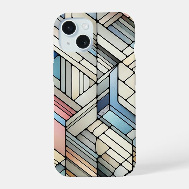 Geometric Mosaic iPhone 15 Case (Back)
