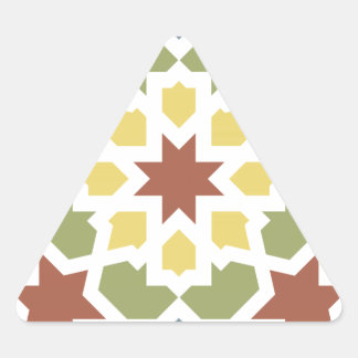 Geometric mosaic of Moroccan arabesques. Triangle Sticker