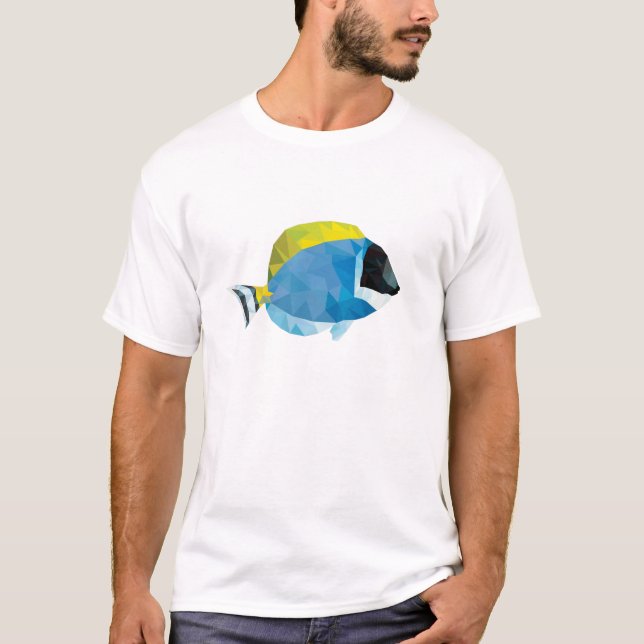 Geometric Mosaic Powder Blue Tang T-Shirt (Front)
