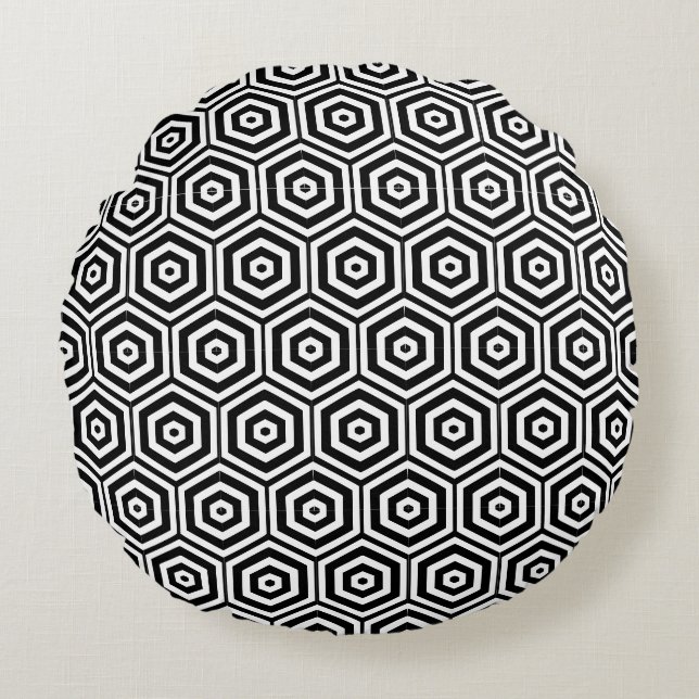 Geometric mosaic round cushion (Front)