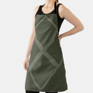 Geometric Moss Green Bulk Apron