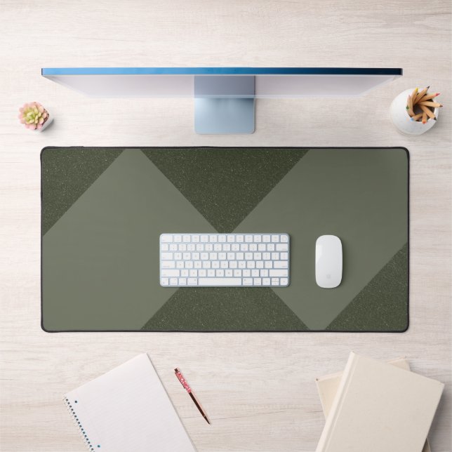 Geometric Moss Green Desk Pad – Customisable (Office 1)