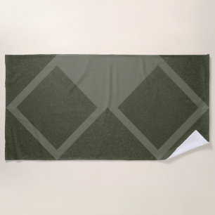 Geometric Moss Green Diamond Beach Towel