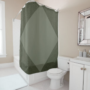 Geometric Moss Green Diamond Shower Curtain