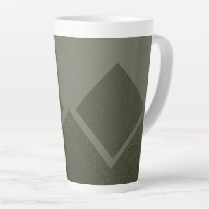 Geometric Moss Green Latte Mug