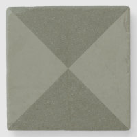 Geometric Moss Green Stone Coaster