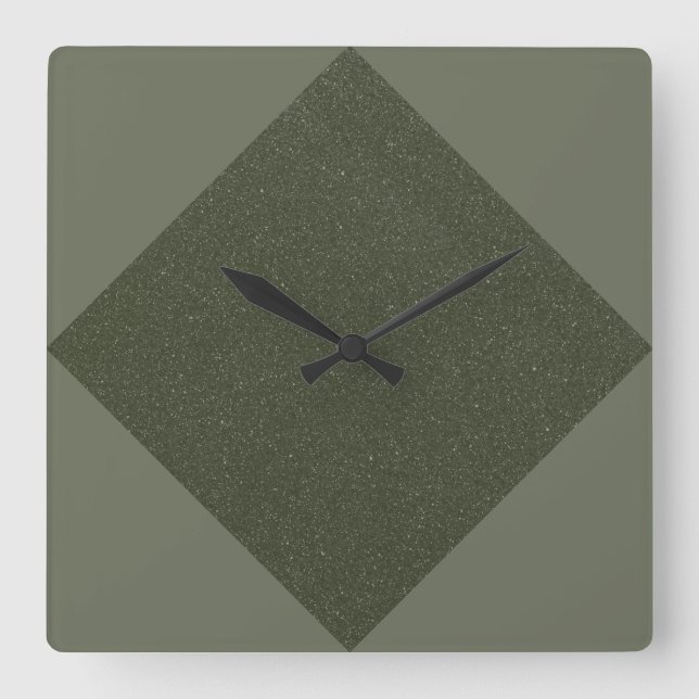 Geometric Moss Green Wall Clock (Front)