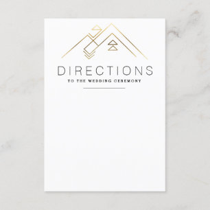 Geometric Mountain Gold Custom Direction Card