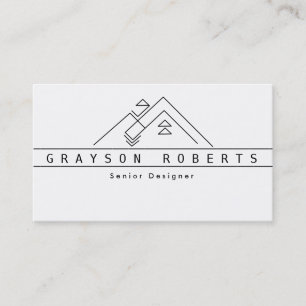Geometric Mountain Logo   Custom Business Card