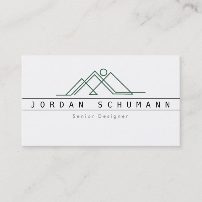 Geometric Mountain Logo | Custom Business Card (Front)