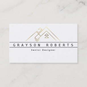 Geometric Mountain Logo   Gold   Custom Business Card