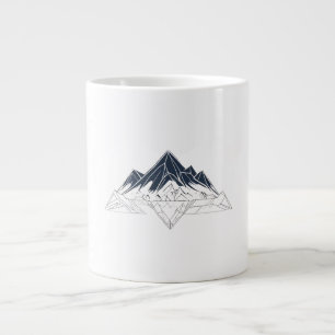 Geometric Mountain Outline Personalized Family Nam Large Coffee Mug
