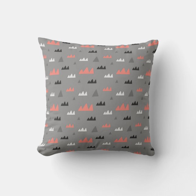 Geometric Mountain Peaks Pattern Cushion (Front)