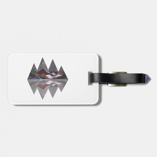 Geometric Mountain Scene Luggage Tag (Back Horizontal)