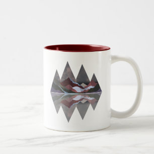 Geometric Mountain Scene Two-Tone Coffee Mug