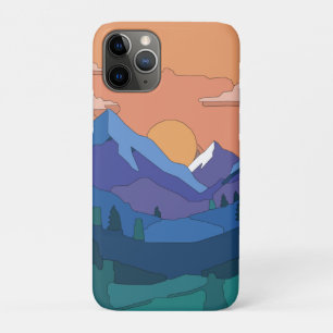 Geometric Mountain Sunset iPhone 11 Pro Case