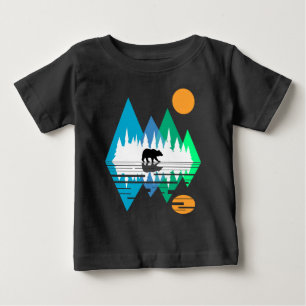 Geometric Mountains and Bear Baby T-Shirt