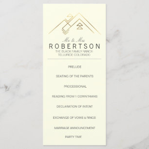 Geometric Mountains   Wedding Rackcard Programme