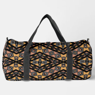 Geometric Mudcloth Bogolan Print Duffle Bag