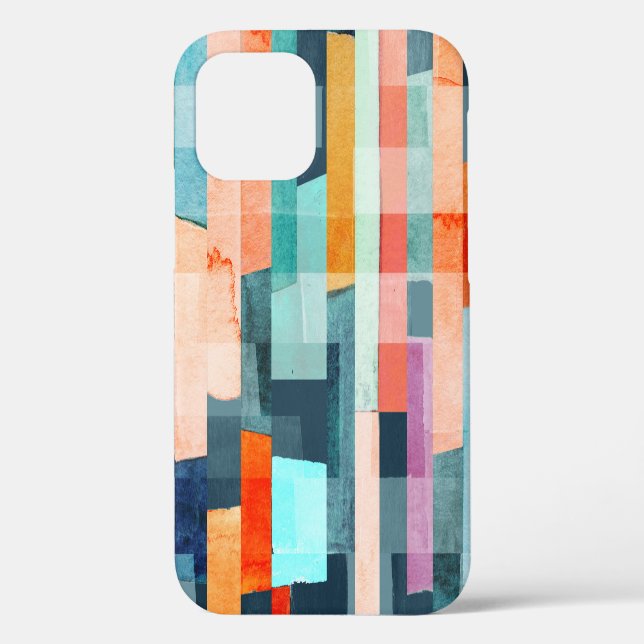 Geometric multicolor stripes, trendy pattern. Case-Mate iPhone case (Back)