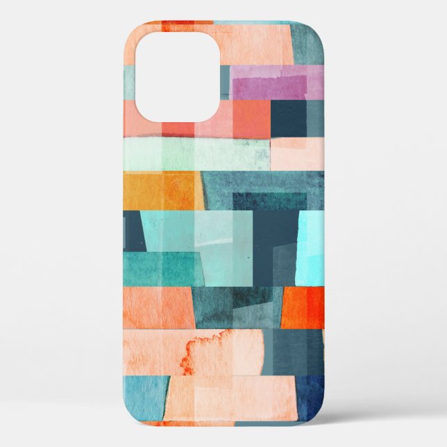 Geometric multicolor stripes, trendy pattern. Case-Mate iPhone case (Back)